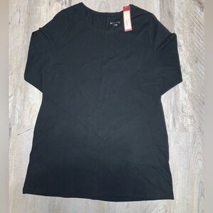(Bin 36)  Merona,classic long sleeve tee with U-neck in black, Size XL
